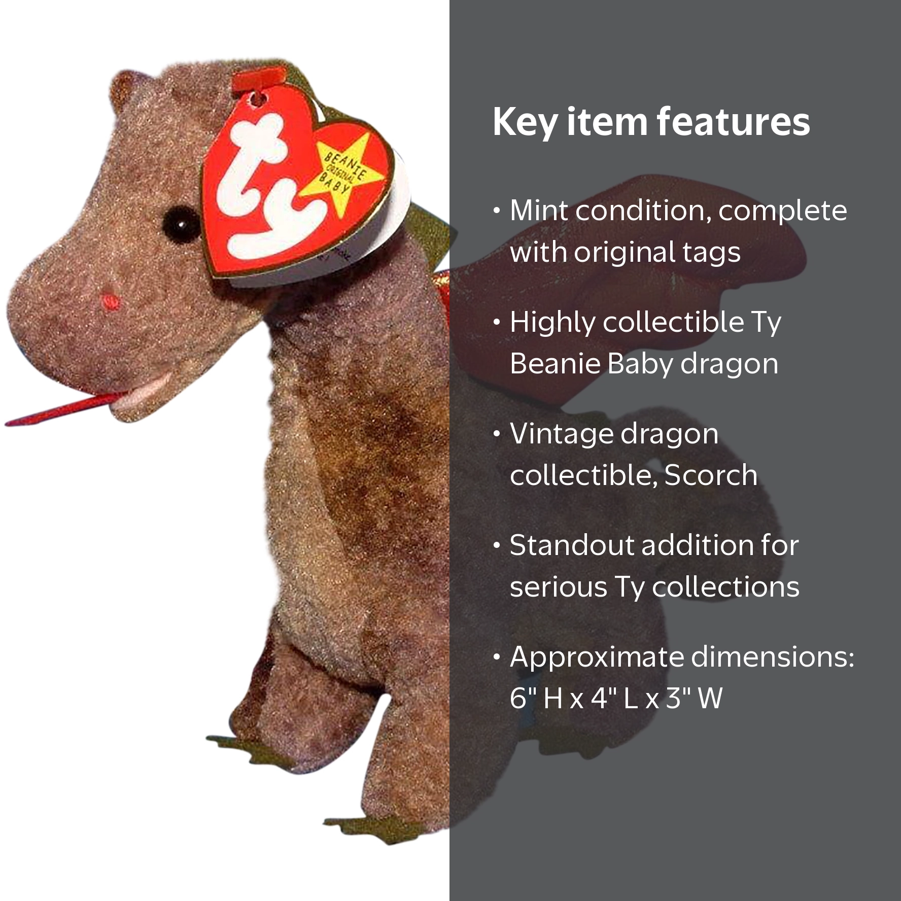Ty Beanie Baby: Scorch the Dragon Plush Toy | Stuffed Animal