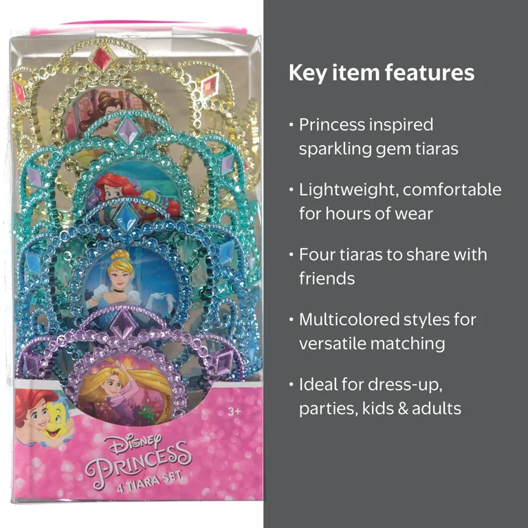 Princess Tiaras, 4 Pack, Multicolored, Disney - Walmart.com
