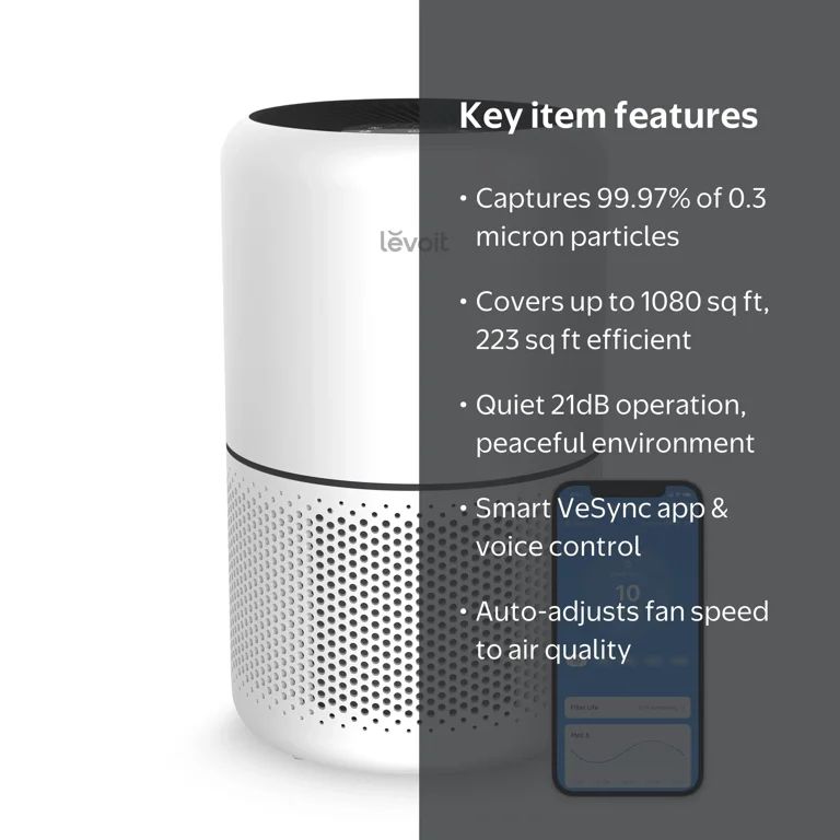 Levoit Air Purifier PlasmaPro 300S,Smart Air Cleaner for Large