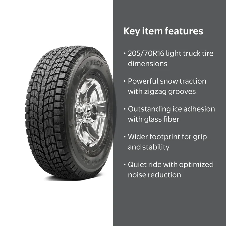 Dunlop, Light Truck Tire, 205/70R16 97Q, Winter Snow Traction