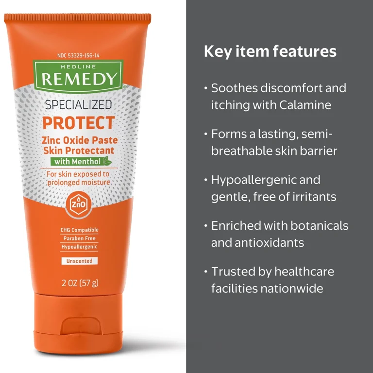 Medline Remedy Specialized Zinc Oxide Paste with Menthol (2 oz