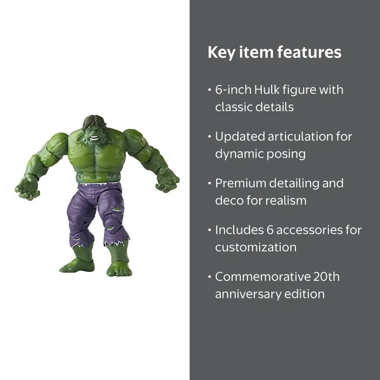 Marvel Legends Hulk Action Figure - 20th Anniversary Retro