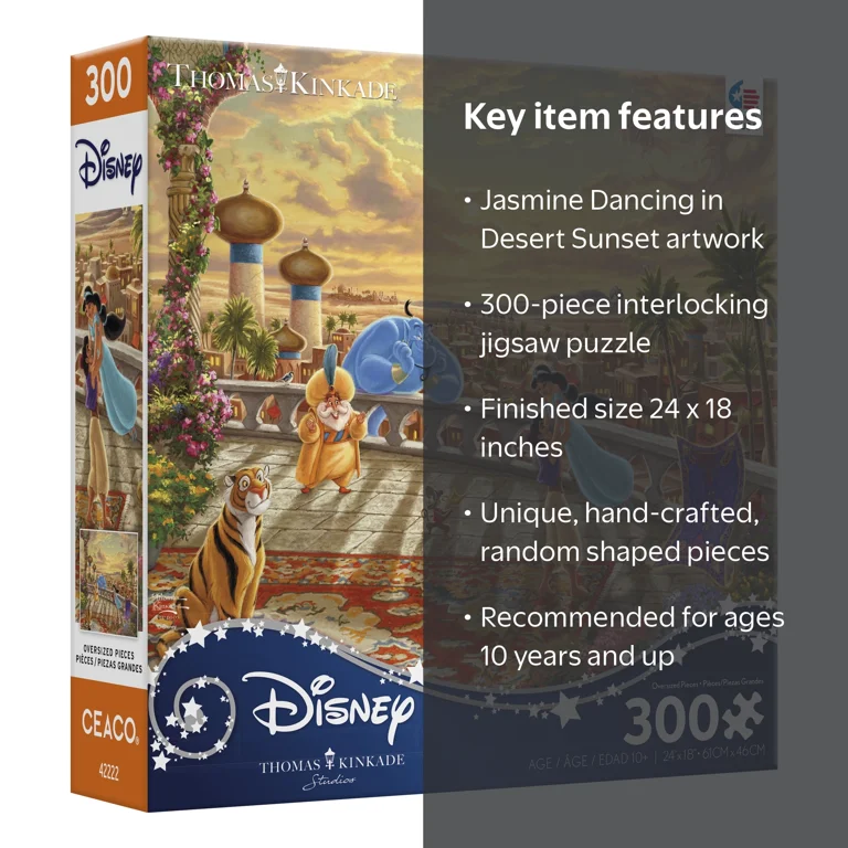 Ceaco 300-Piece Thomas Kinkade Disney Jasmine Dancing in the