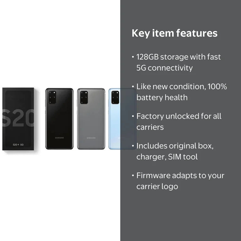 Samsung Galaxy S20+ Plus 5G 128GB SM-G986U Fully Unlocked with
