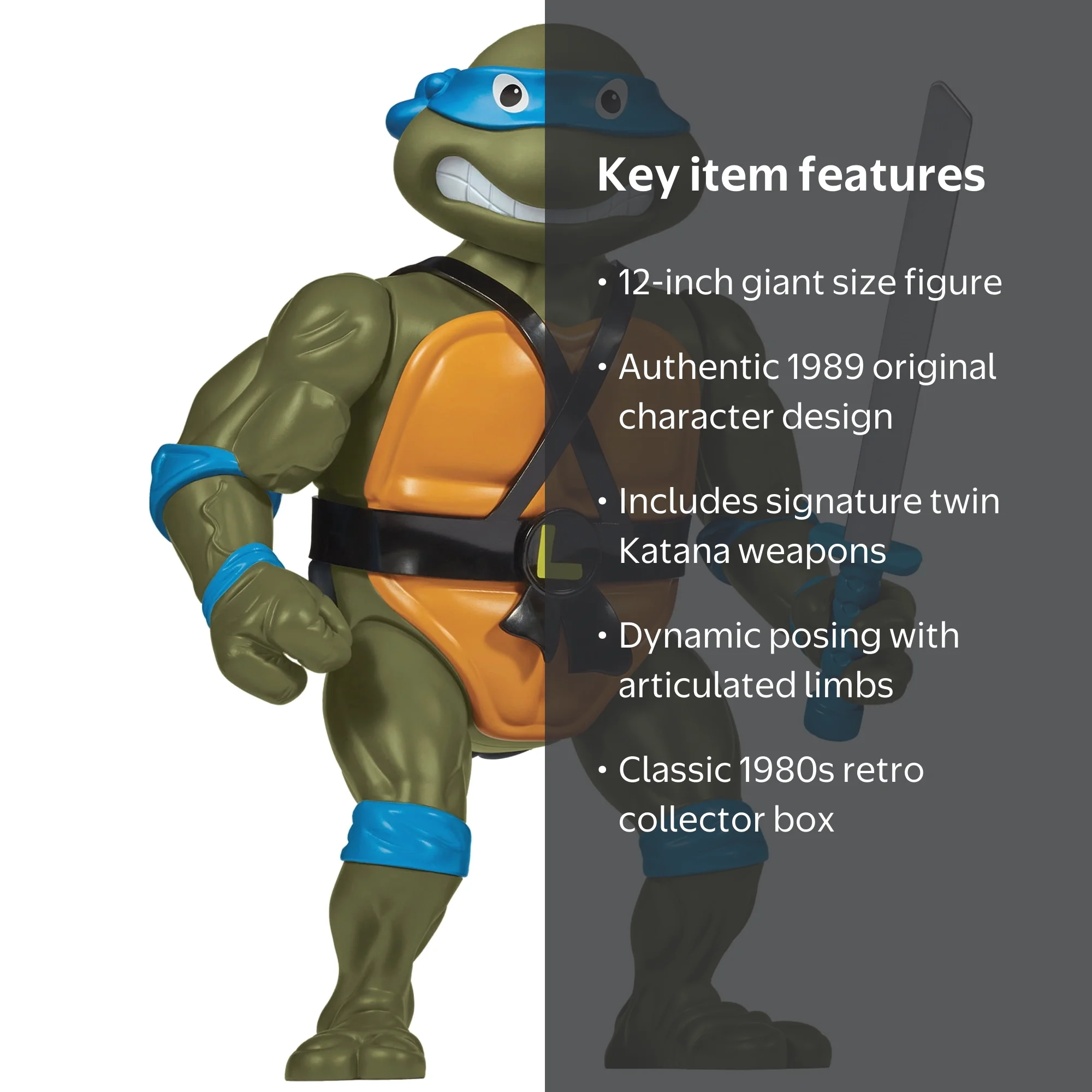 TMNT Classic Leonardo 12” Giant Action Figure - Original Teenage