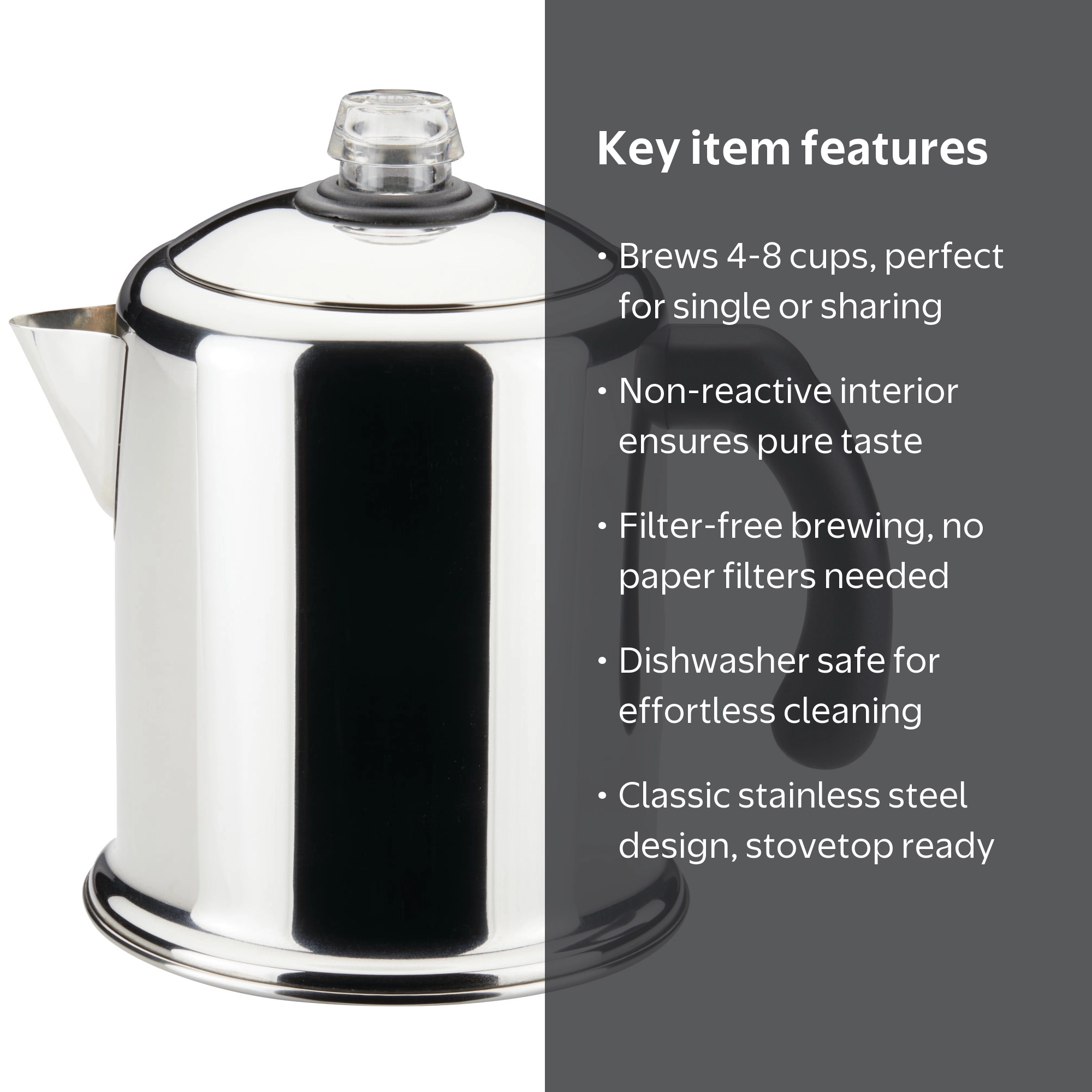 Farberware, 8 Cup Classic Stainless Steel Yosemite Coffee