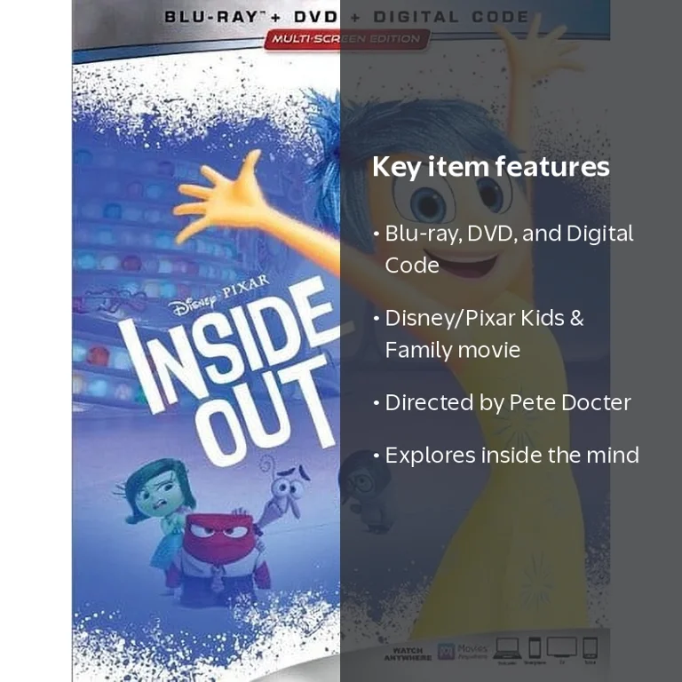 Inside Out Animated Movie (Blu-ray + DVD + Digital Code) Disney
