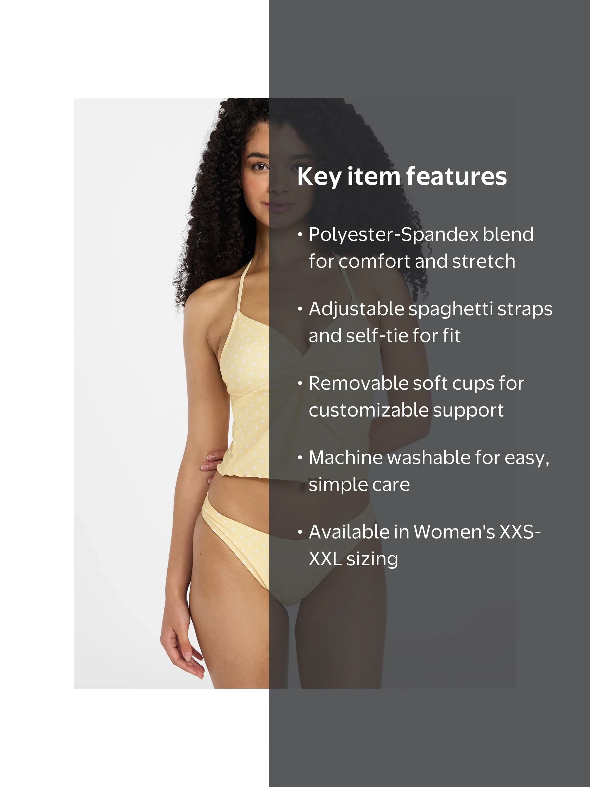 No Boundaries French Twist Flyaway Crop Tankini, Women's XXS-XXL