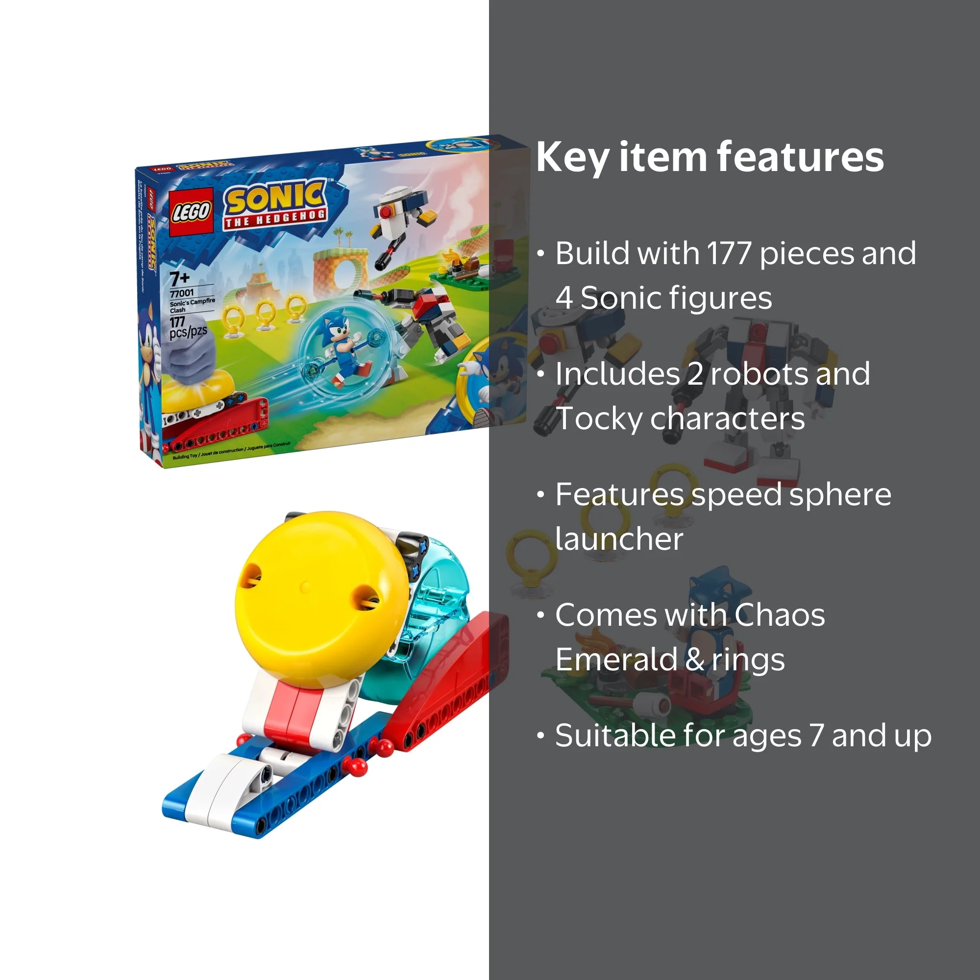 LEGO Sonic the Hedgehog Campfire Clash Building Toy Ages 7+ 77001