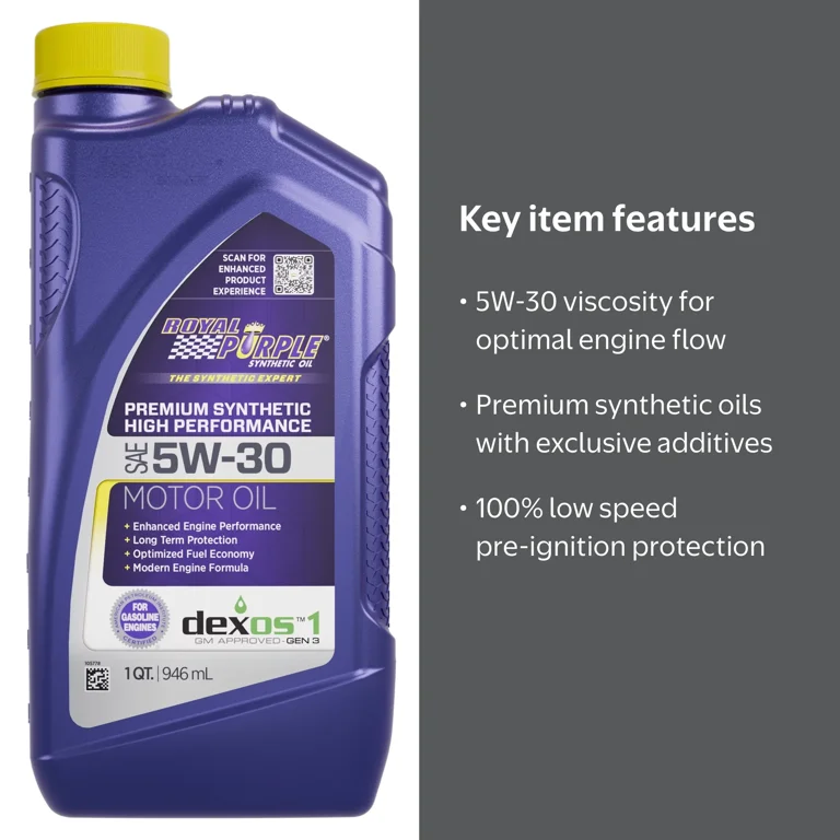 Royal Purple, High Performance Motor Oil, 5W-30, 1 Quart - Walmart.com