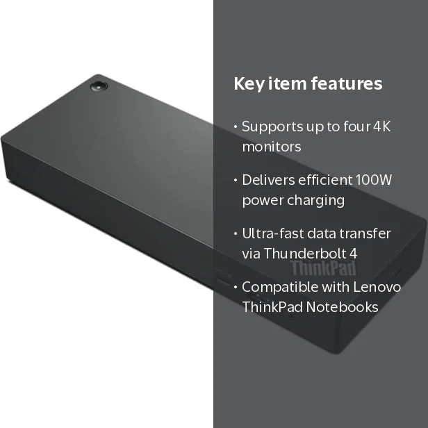 Lenovo ThinkPad Universal Thunderbolt 4 Dock: Computer Accessories Lenovo ThinkPad Universal Thunderbolt 4 Dock: Computer Accessories