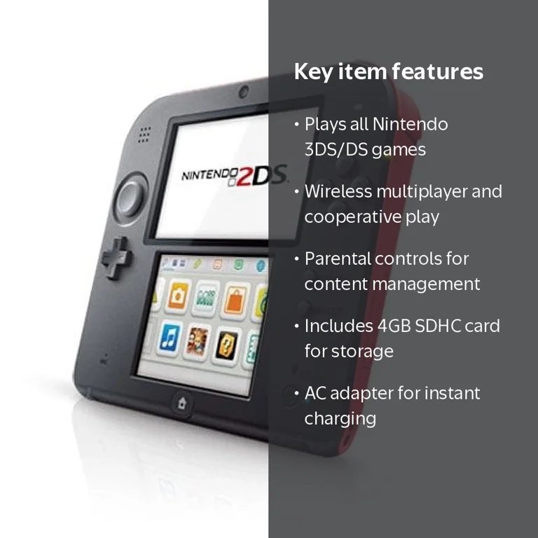 ニンテンドー3DS/2DS 3ds Nintendo 2DS Console Game System - Crimson Red - Walmart.com