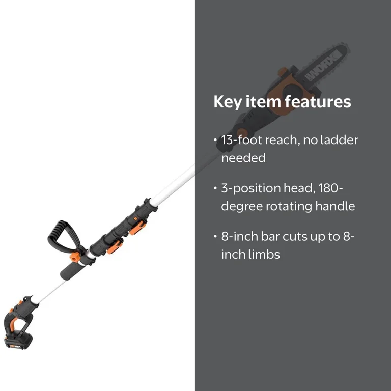 WORX, Pole Saw, 8 inch, 2-in-1 Cordless Auto Tension - Walmart.com