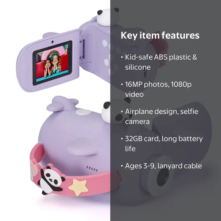 Vivitar Kidztech Camcorder for Kids, Purple Panda Digital Video