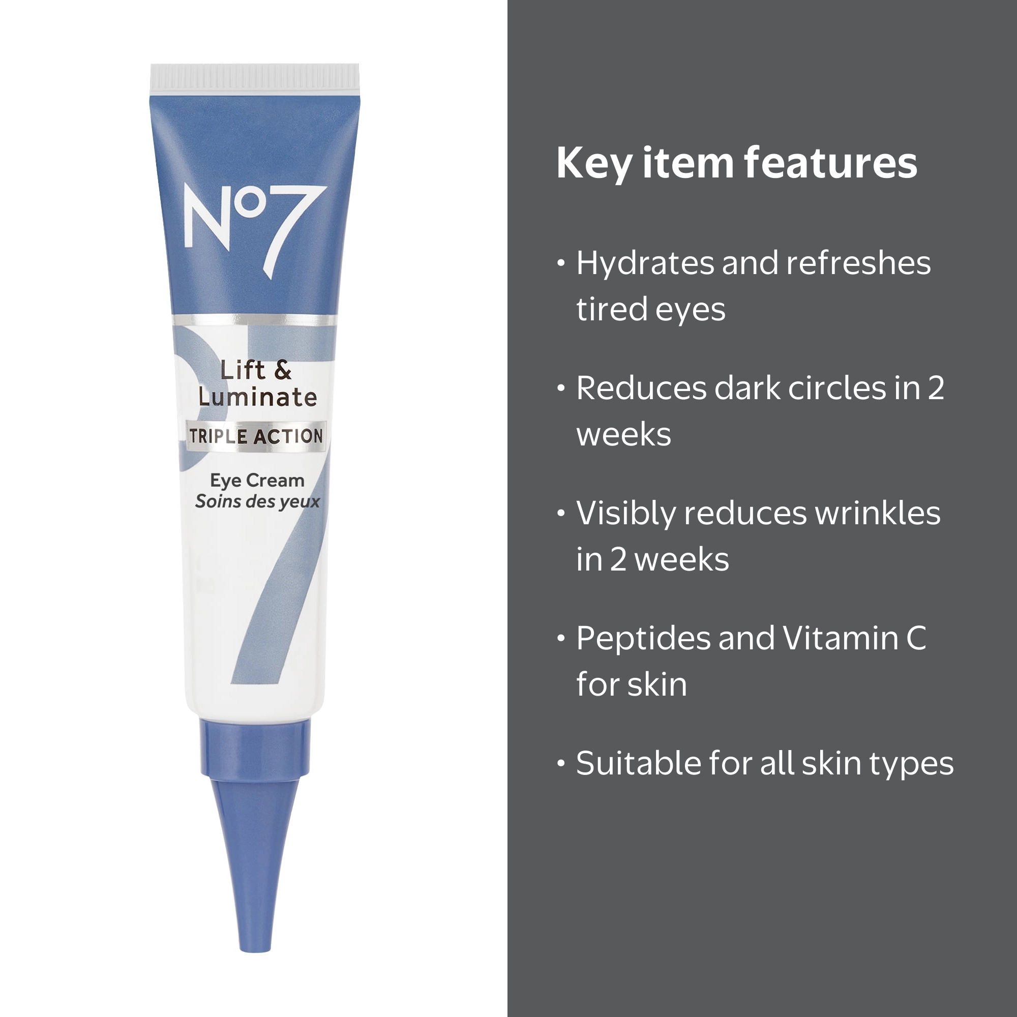 No7 Lift & Luminate Triple Action Eye Cream with Peptides