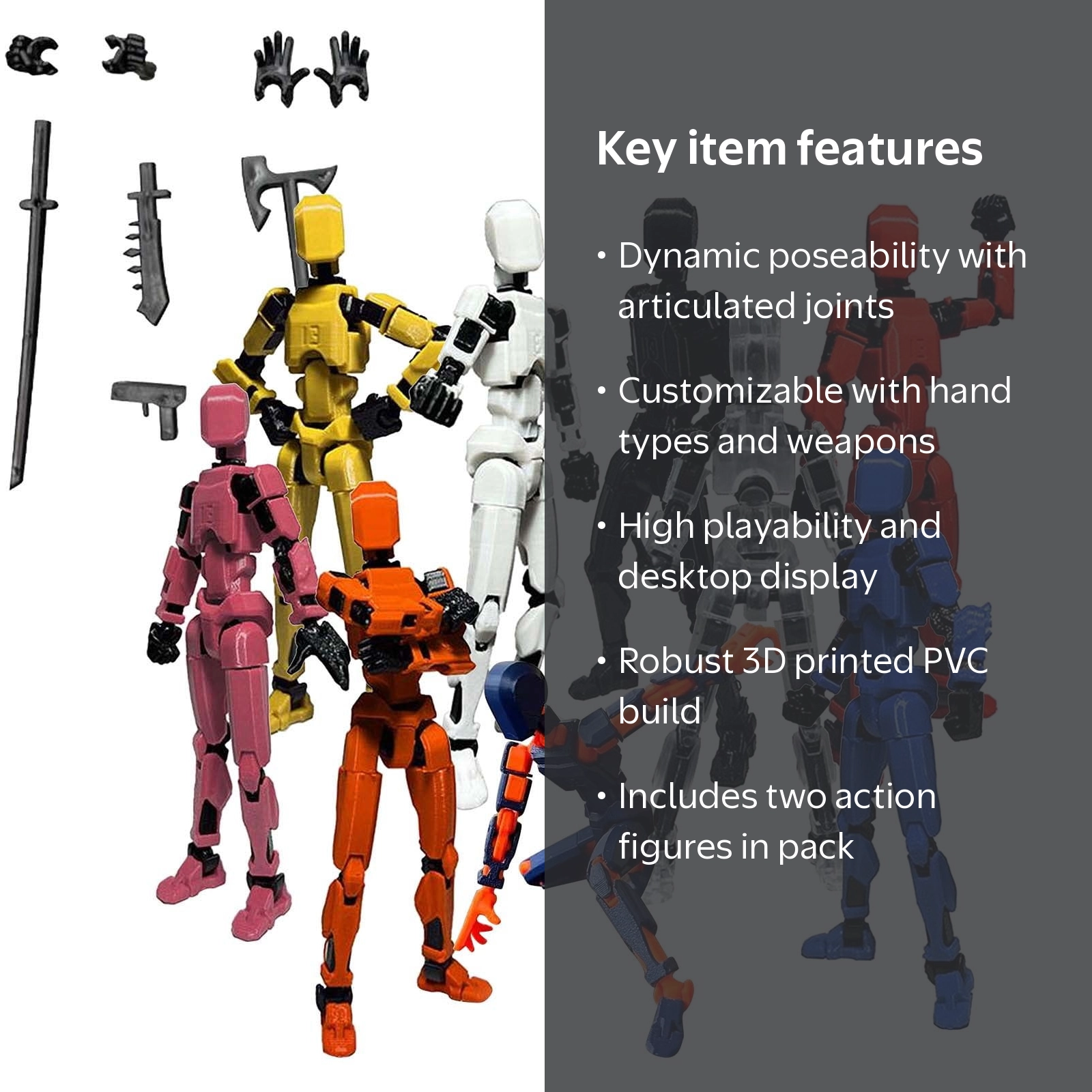 Bobomoti Titan 13 Action Figure, 3D Printed Multi-Jointed Movable