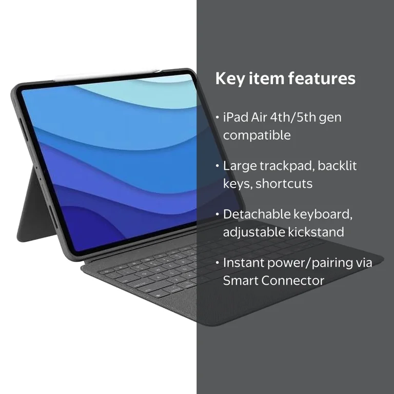 Logitech Combo Touch iPad Air Keyboard Case, 4th & 5th Gen