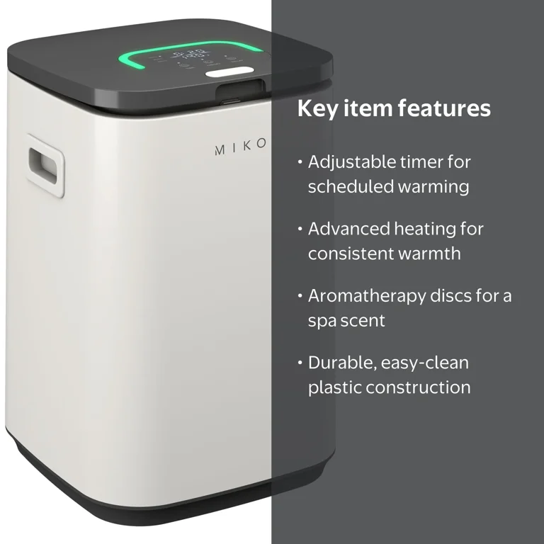 Miko Nest 23L Electric Bucket-Style Towel Warmer, 450W, White