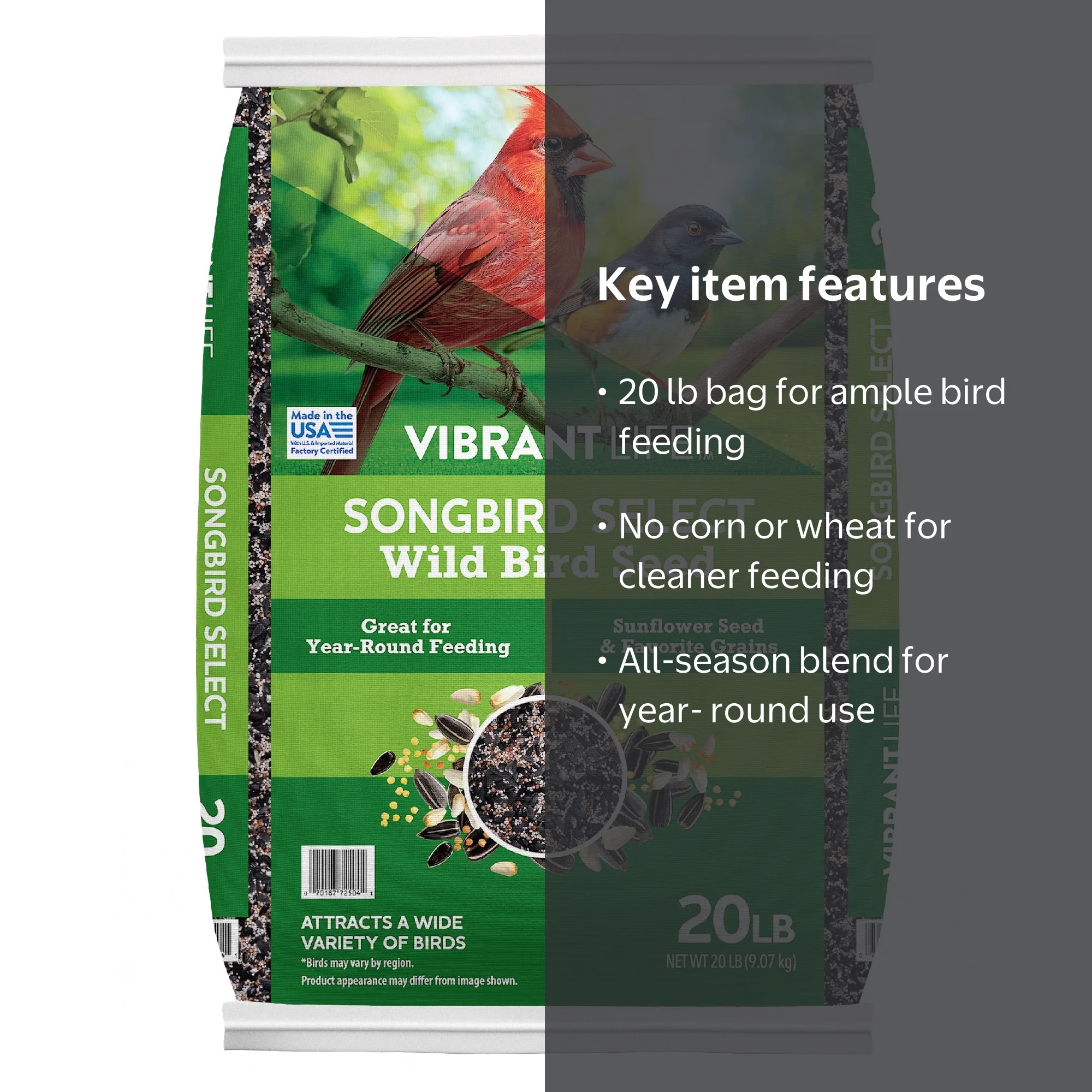 Vibrant Life Songbird Select Wild Bird Seed, 20 lb Bag - Walmart.com