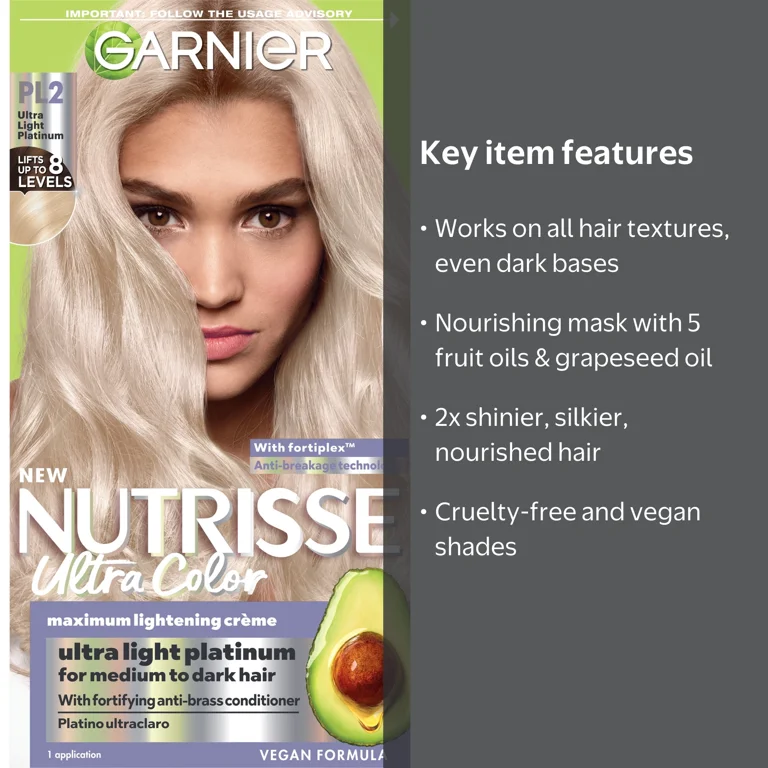 Garnier, Nourishing Hair Color Creme, PL2 Mascarpone, Permanent