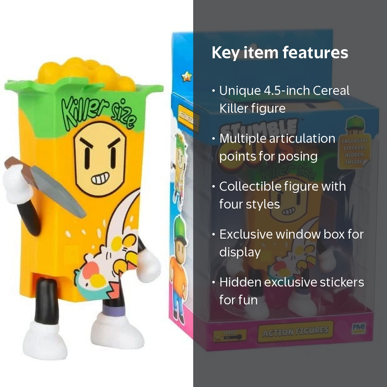 Stumble Guys Cereal Killer Action Figure - 4.5 inch Character Toy