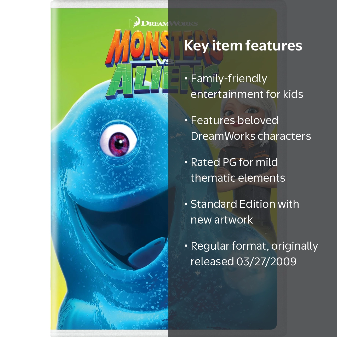 SDS, Monsters vs. Aliens, Standard Edition DVD, 2009 - Walmart.com
