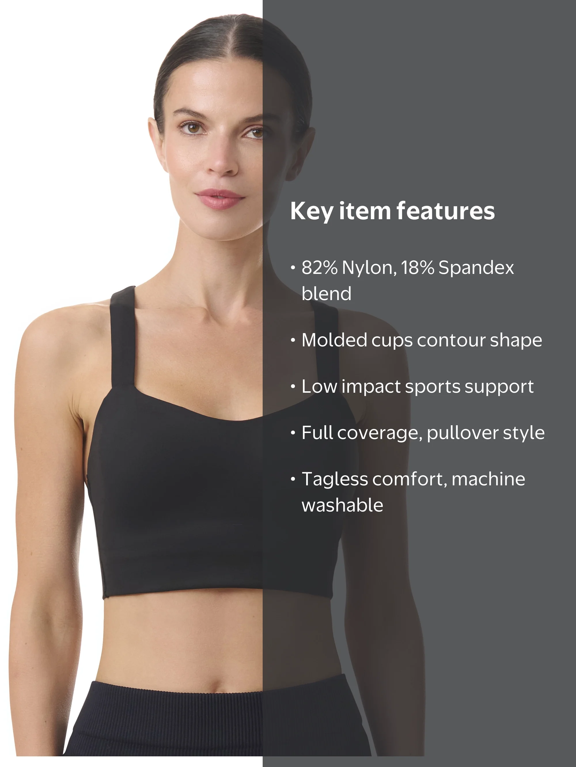 Avia Women's Low Impact Longline Strappy Back Sports Bra, Sizes XS