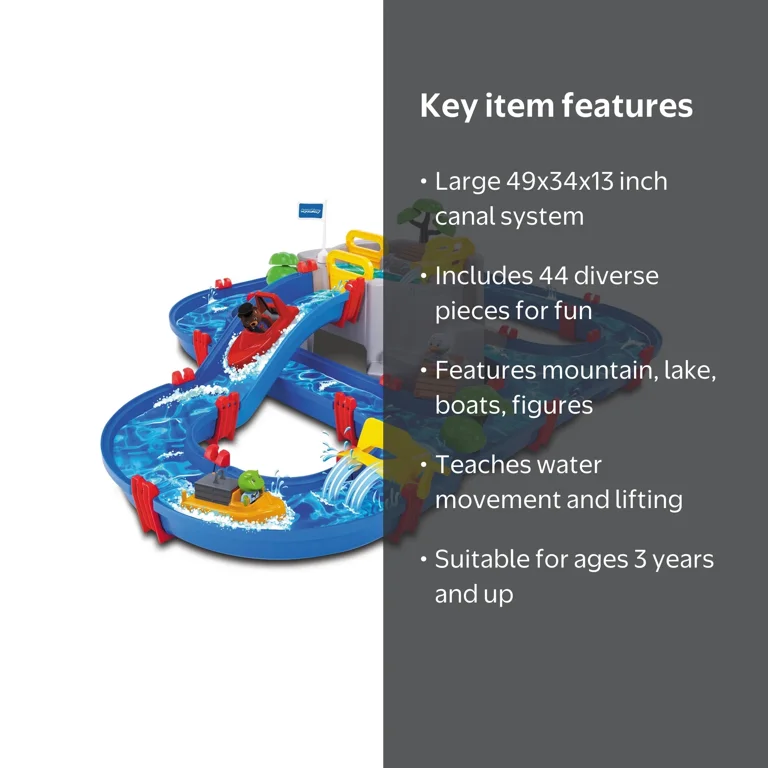 AquaPlay, Water Table Water Playset, Mountain Lake with 44 pcs
