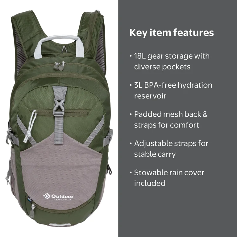 Outdoor Products Trail Break Adjustable 18 L Backpacking Backpack