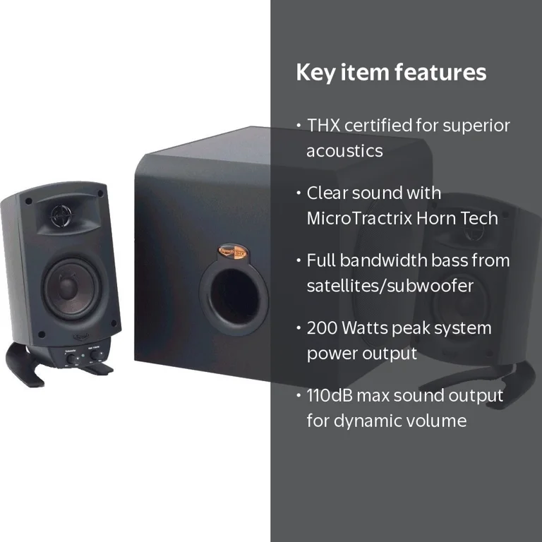 Klipsch ProMedia 2.1 THX Speaker System, Black - Walmart.com