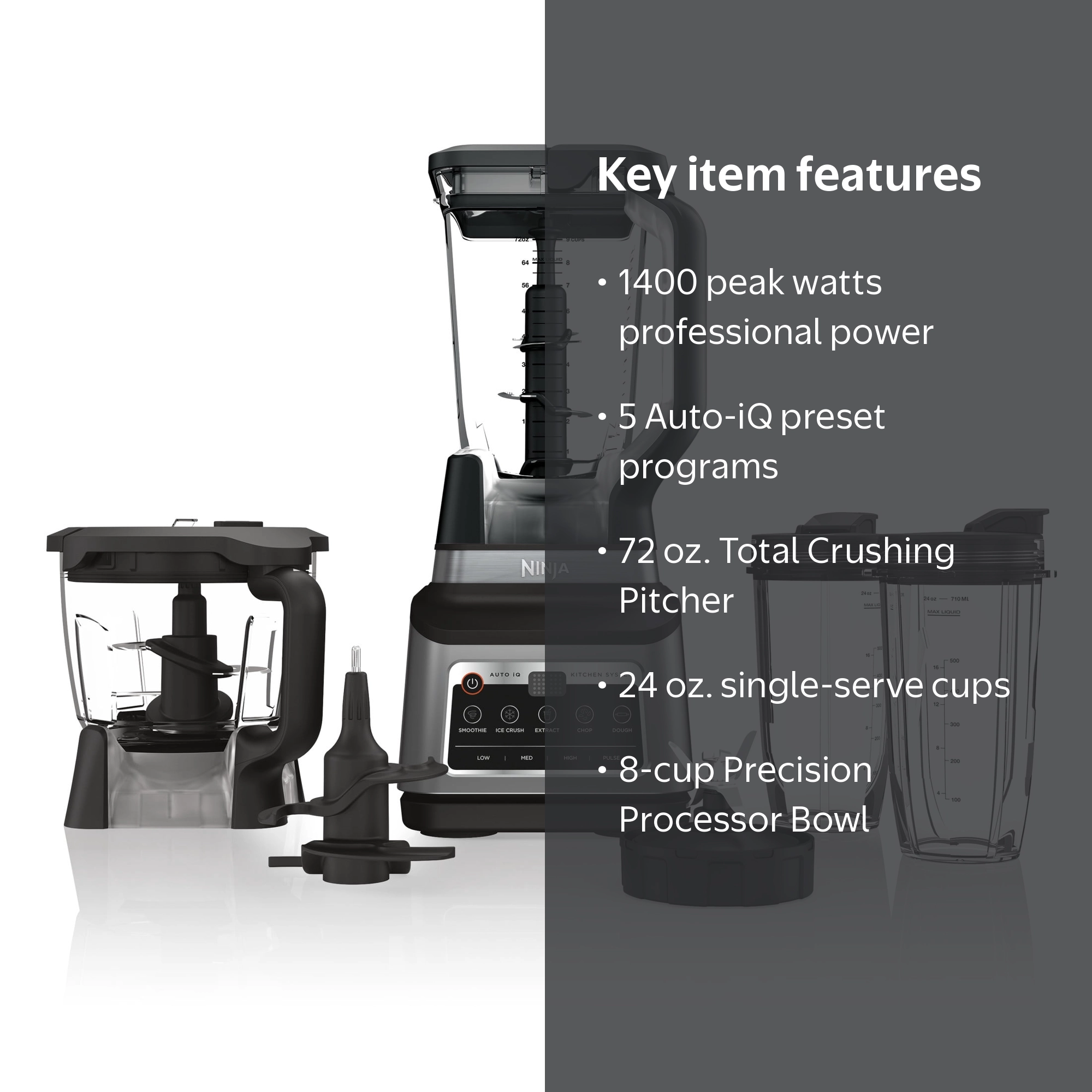 Ninja BN801 Kitchen System, Auto-IQ Technology, 72 oz. Pitcher