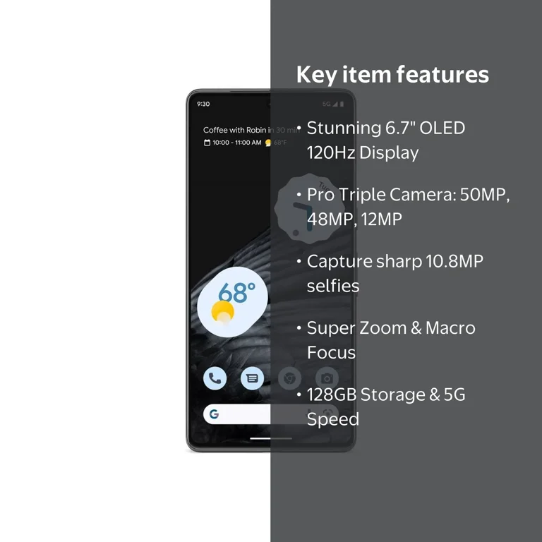 Google Pixel 7 Pro 5G Smartphone, 12GB RAM, 128GB Internal Memory