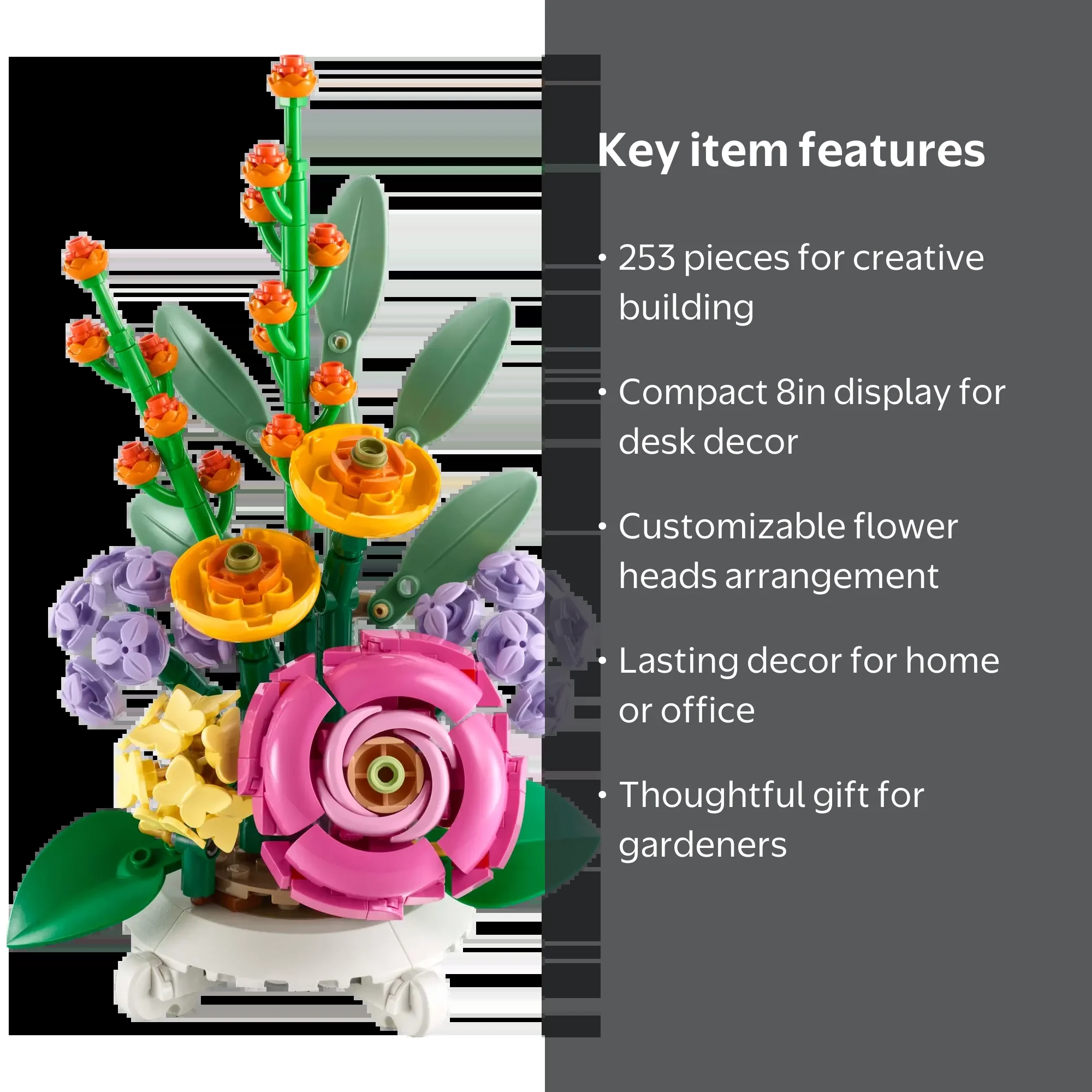 LEGO Botanicals Mixed Flowerpot 40762, 253 Piece Building Set
