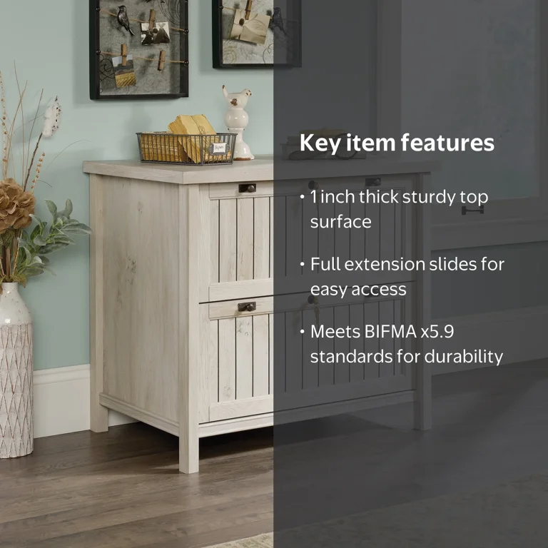 Sauder Costa 2-Drawer Lateral File Cabinet, Chalked Chestnut