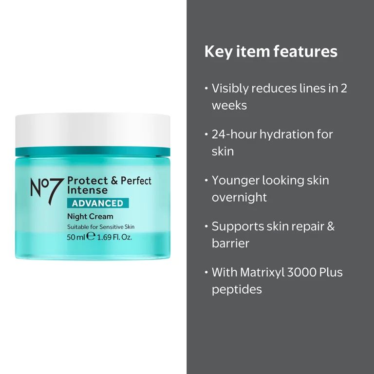 No7 Anti-Aging Night Cream with Hyaluronic Acid, Vitamins