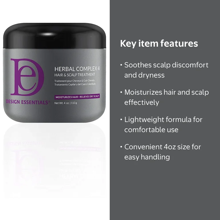 Design Essentials Herbal Complex 4 Hair and Scalp Treatment, 4oz