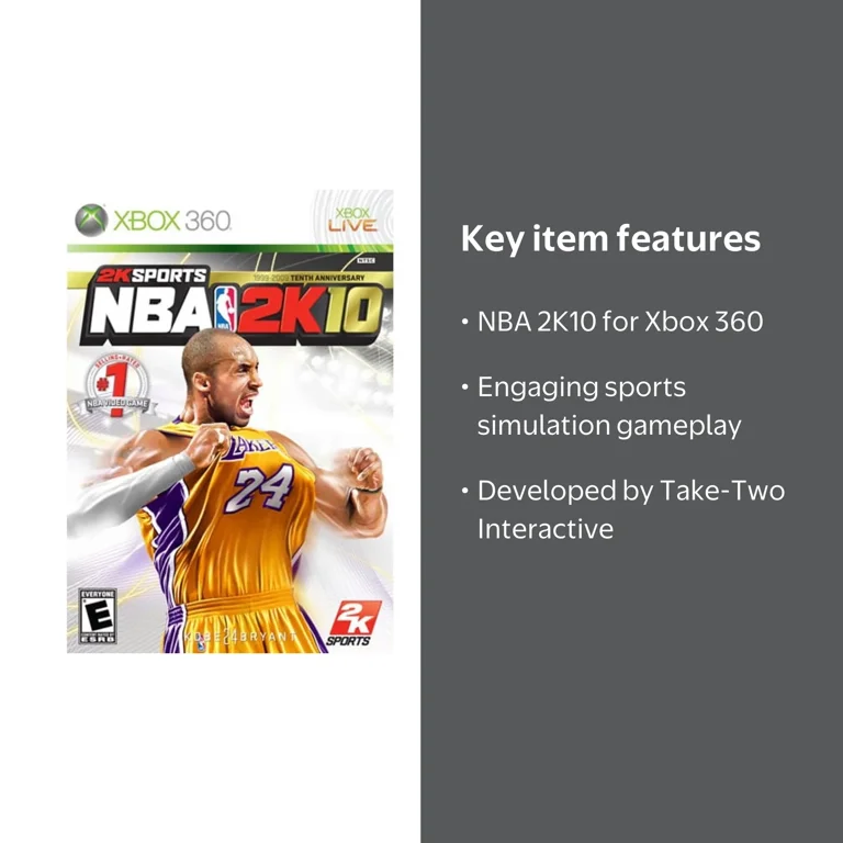 Take Two, NBA 2K10, Xbox 360 Sports Game - Walmart.com