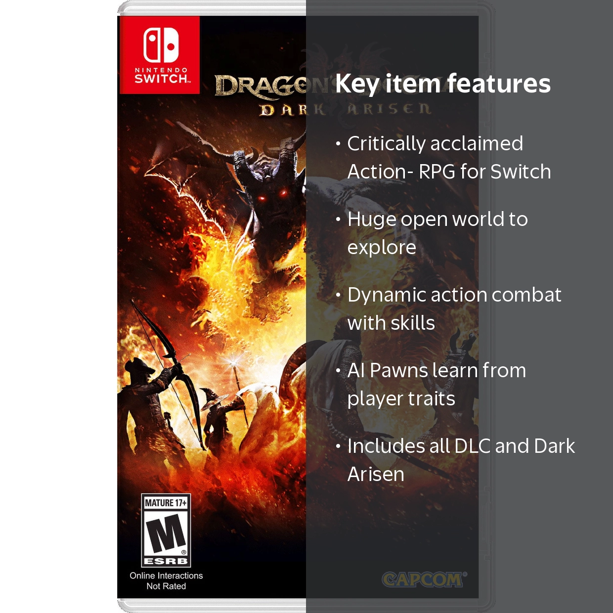 Capcom Dragon's Dogma: Dark Arisen Video Game, Nintendo Switch