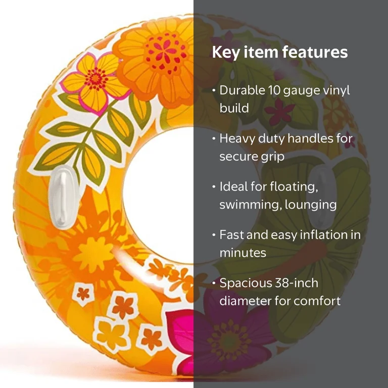 Tropical 　英語版 Intex, Inflatable Tropical Flower Tube, 18 inches, Red - Walmart.com