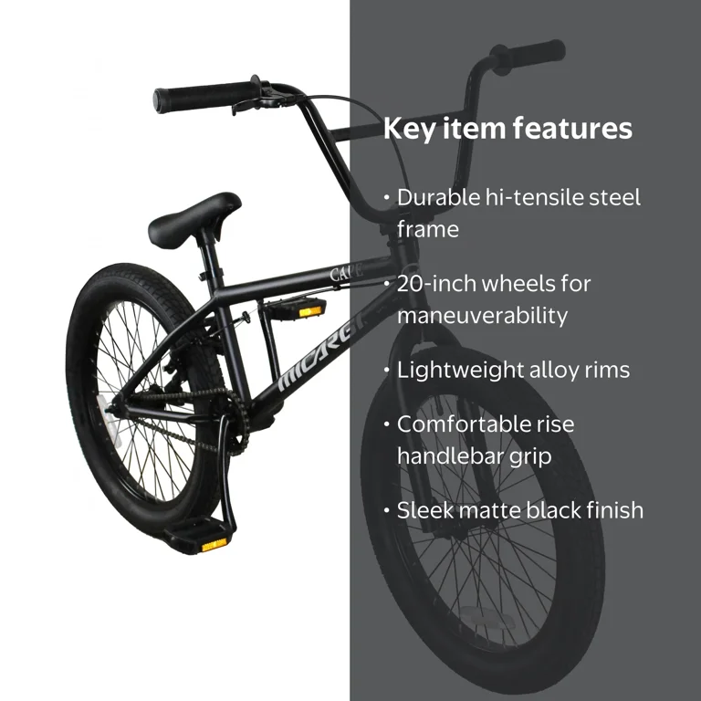 Micargi, BMX Street off road Matte Black Bicycle, 20