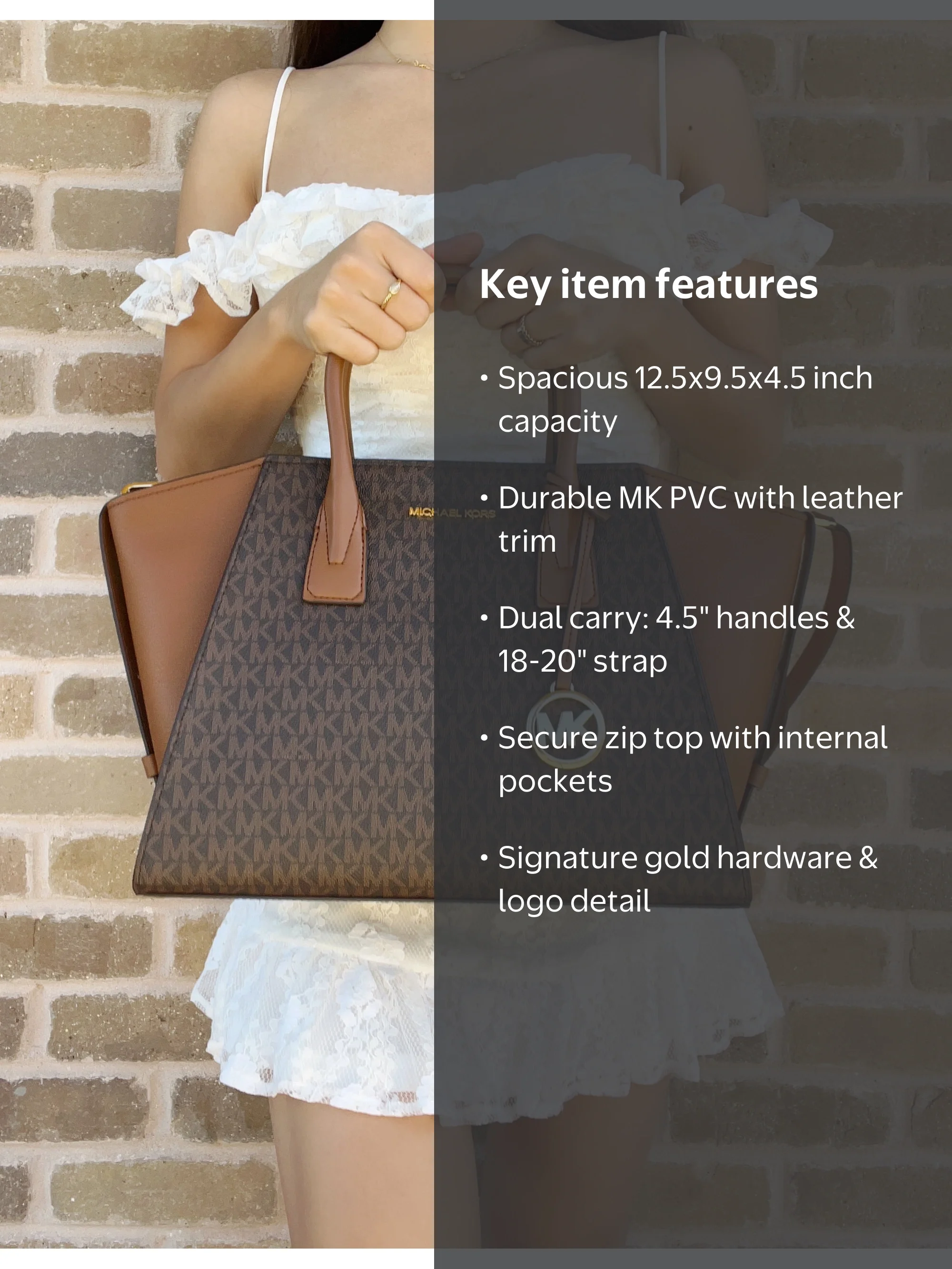 Michael Kors Avril Large Top Zip Handbag: Satchel Shoulder Bag