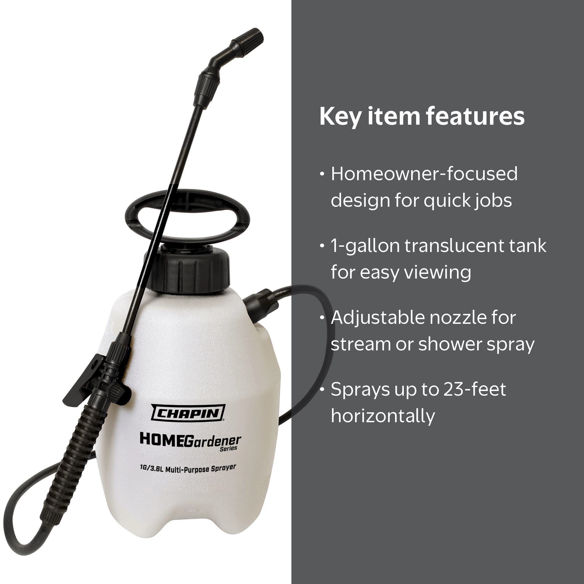 HomeGardener 1-Gallon Multi-Purpose Pump Lawn & Garden Sprayer