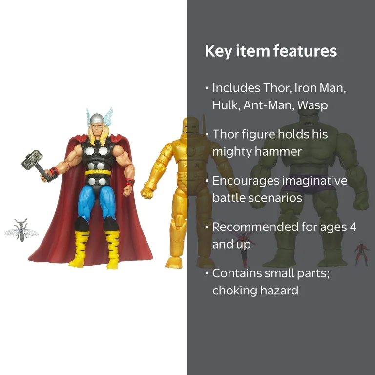 Marvel Super Hero Team Packs Classic Avengers Action Figure Set
