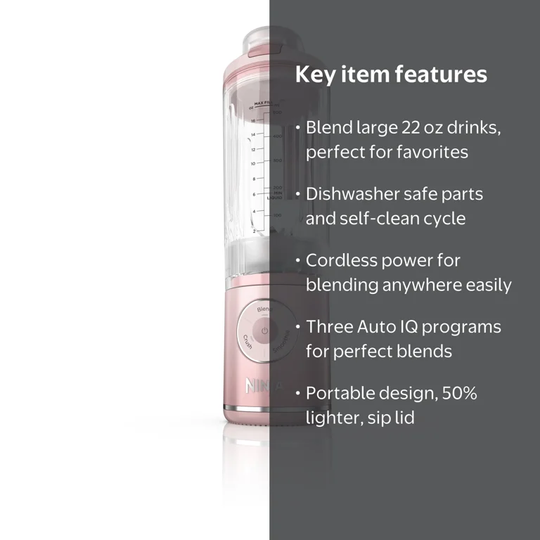 Ninja Blast Max Portable Blender, 22 Oz, Rechargeable, 3 Auto IQ