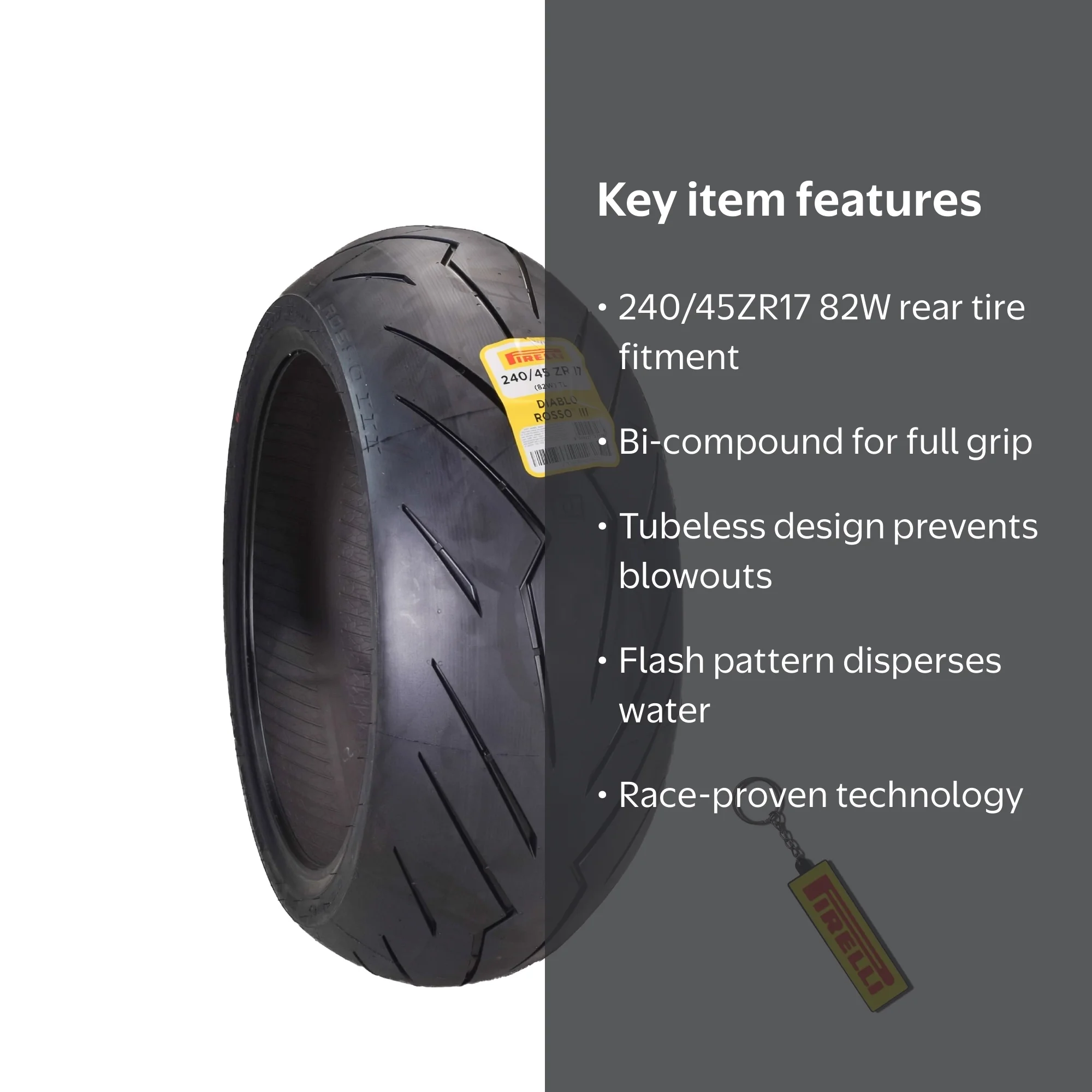 Pirelli Diablo Rosso III 240/45ZR17 82W Rear Motorcycle Tire