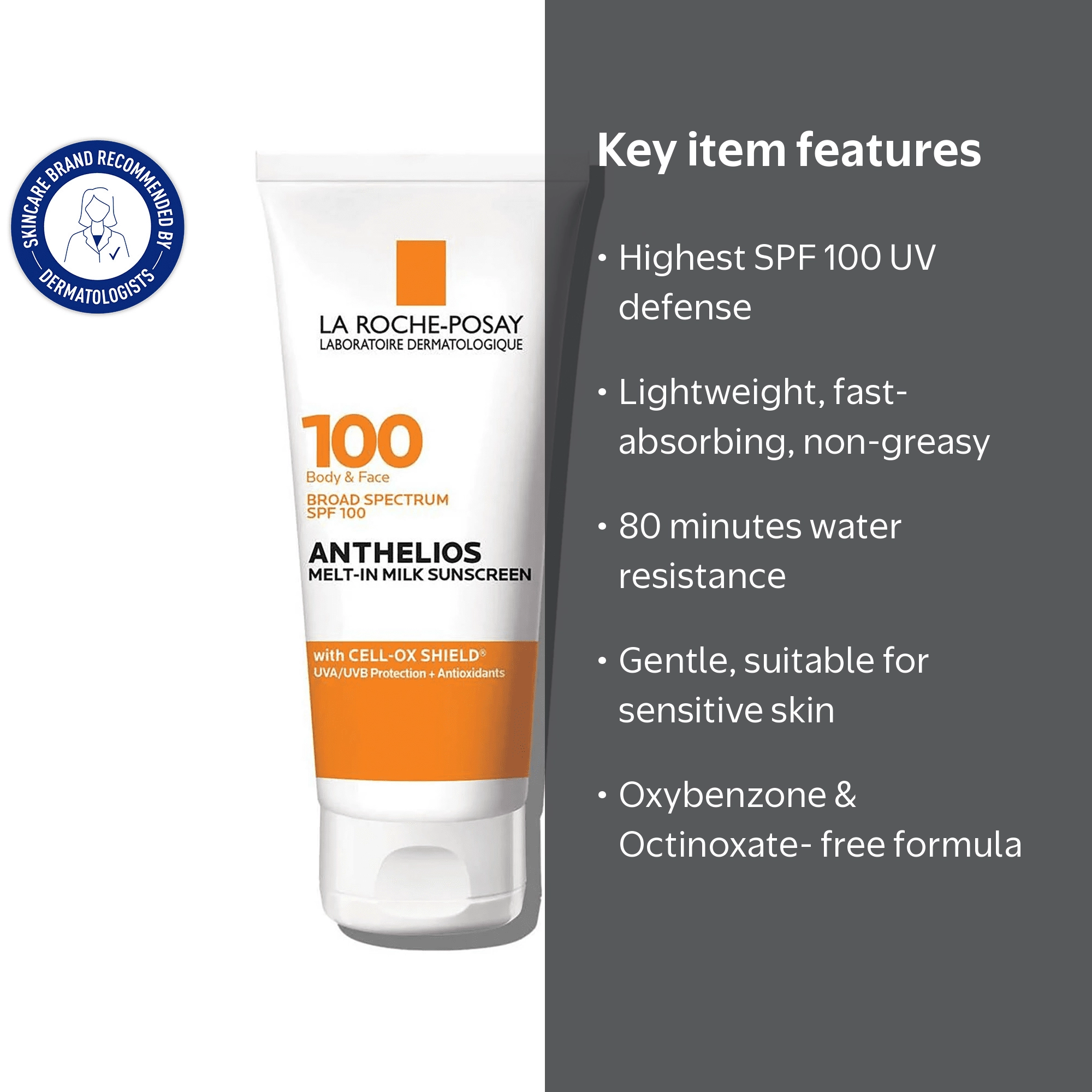 La Roche-Posay Anthelios 100 Melt-in Sunscreen Milk SPF 100, Oil