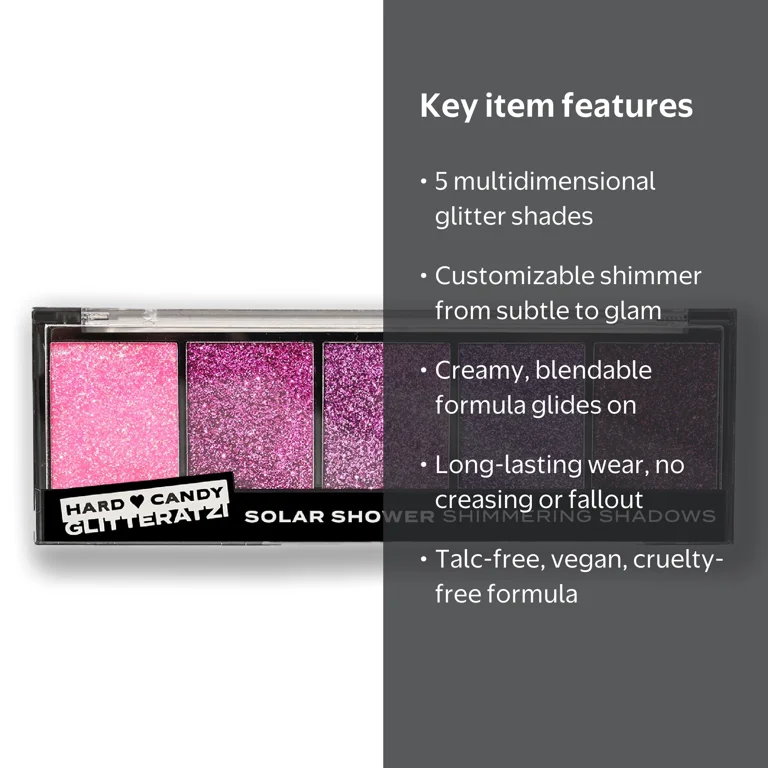 Hard Candy, Glitteratzi Shadow Palette, Cosmic Oasis, 5 Shimmering
