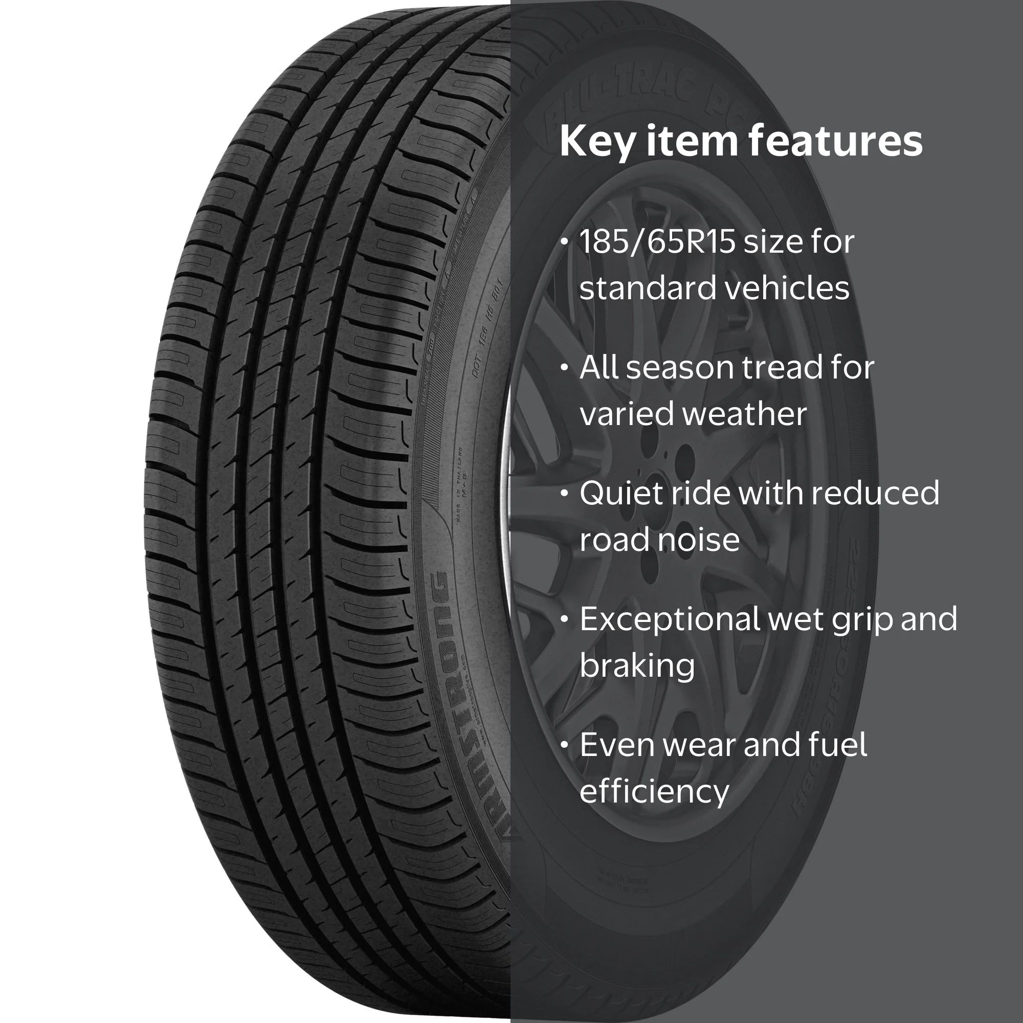 Armstrong Blu-Trac PC 185/65R15 88H All Season Passenger Tire for
