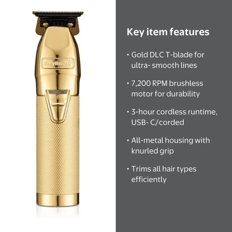 Free Shipping! BaBylissPRO GoldFX Plus All-Metal Lithium Outlining