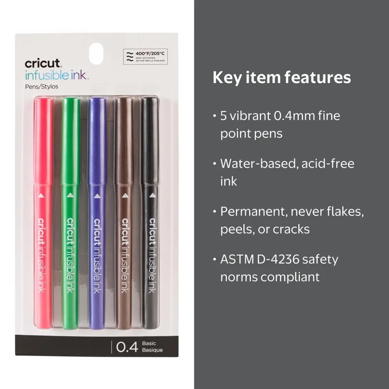 Cricut, Infusible Ink Pens, 5 Pack, Fine Point, Multi-Color